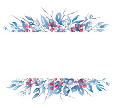 Noel aralığı. Suluboya klipsi. El boyaması illüstrasyon