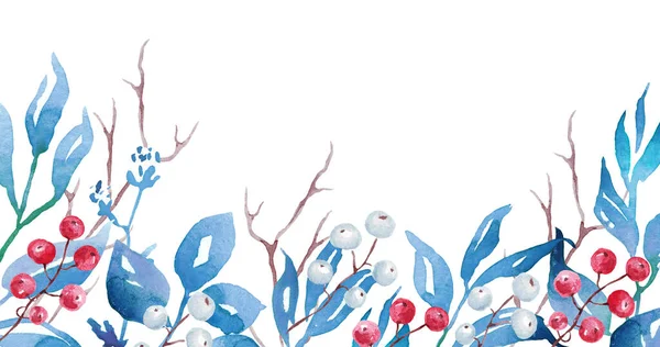 Kerstgrens Aquarel Clipart Handbeschilderde Illustratie — Stockfoto