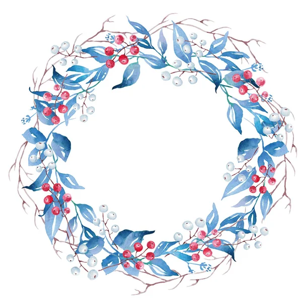 Coroa Natal Clipart Aquarela Ilustração Pintada Mão — Fotografia de Stock