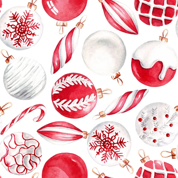 Julmönster Akvarell Clipart Handmålad Illustration — Stockfoto