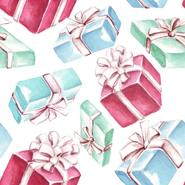Christmas Patterns Watercolor Clipart Hand Painted Illustration — Stock Photo, Image