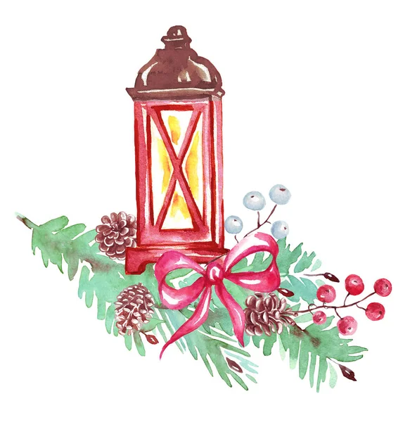 クリスマス ランプ 水の色のクリップアート 手描きイラスト — ストック写真