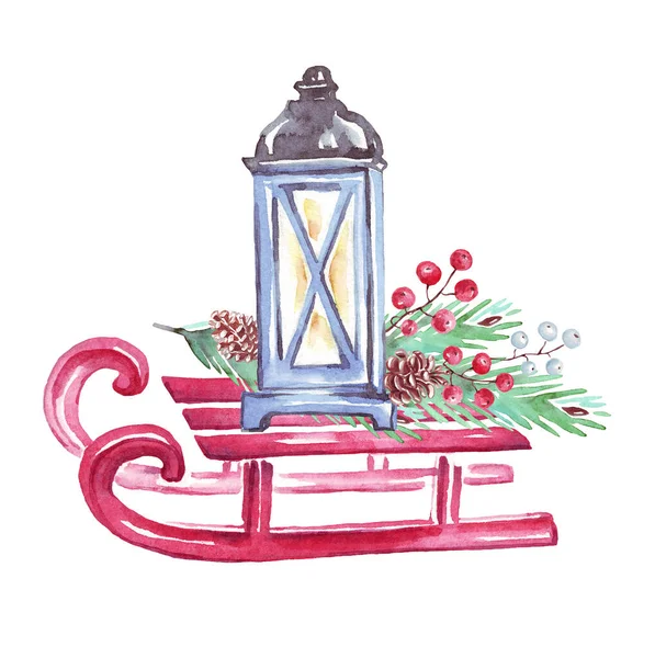 Lampa Sankach Kliparty Akwarelowe Ręcznie Malowane Ilustracje — Zdjęcie stockowe