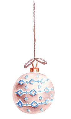 Baloncuk. Noel süsleri. Suluboya Clipart