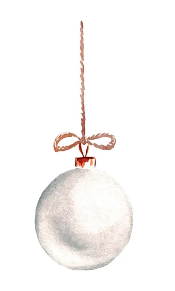 Φούσκα Χριστουγεννιάτικα Στολίδια Κλιπ Ακουαρέλας — Φωτογραφία Αρχείου