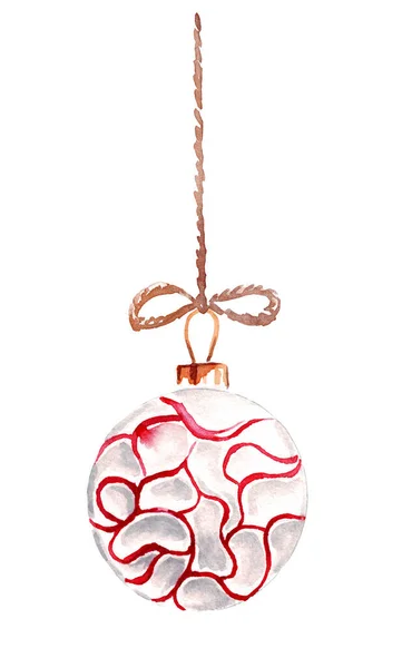 Bolha Decorações Natal Clipart Aquarela — Fotografia de Stock