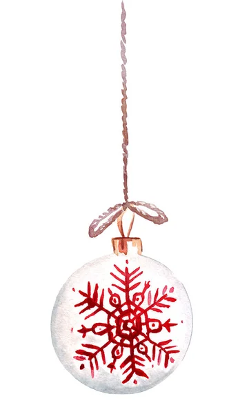 Bolha Decorações Natal Clipart Aquarela — Fotografia de Stock