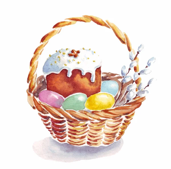 Pastel Pascua Huevos Clipart Acuarela Pintado Mano — Foto de Stock
