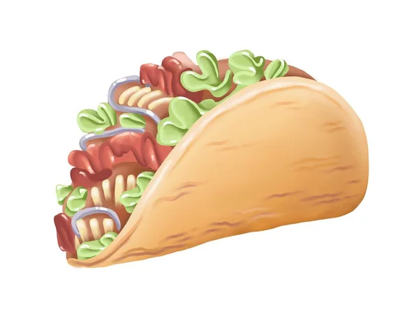 Tacos Cibo Strada Illustrazione Digitale — Foto Stock
