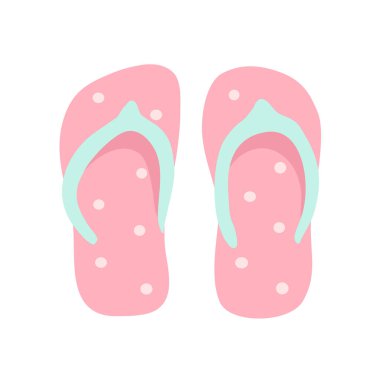 Plaj için parmak arası terlikler. Çizgi film illüstrasyonu