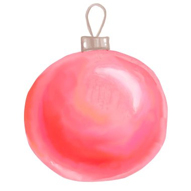 Baloncuk. Noel ağacı süslemesi. Suluboya