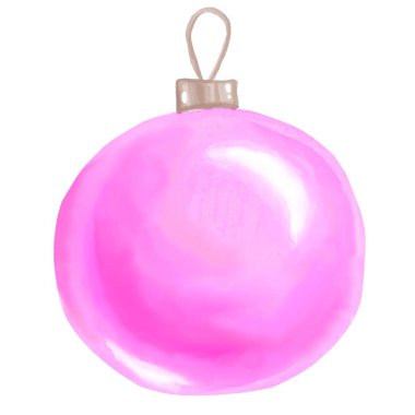 Baloncuk. Noel ağacı süslemesi. Suluboya