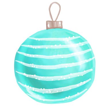 Baloncuk. Noel ağacı süslemesi. Suluboya