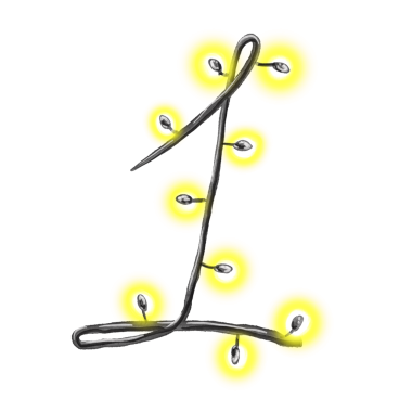 Bir numara. Işıklarla düşün. İzole edilmiş Clipart