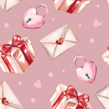 Sevgililer Günü 'nde pürüzsüz bir düzen vardı. Şirin suluboya çizimi