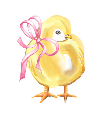 Fiyonklu Paskalya pilici. Suluboya çizimi