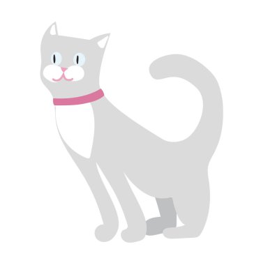 Kedi. El çizimi illüstrasyon