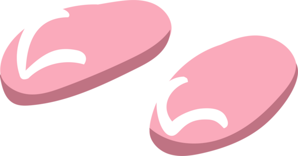 Pembe parmak arası terlikler. El çizimi illüstrasyon