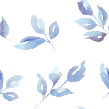 Suluboya yapraklı kusursuz çiçek deseni