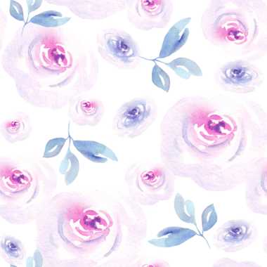 Çiçek desenleri suluboya güller ve yapraklarla