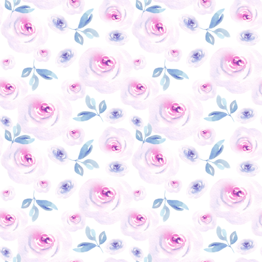 Çiçek desenleri suluboya güller ve yapraklarla