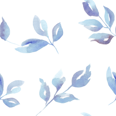 Suluboya yapraklı kusursuz çiçek deseni