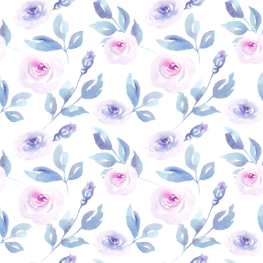 Çiçek desenleri suluboya güller ve yapraklarla