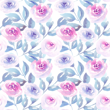 Çiçek desenleri suluboya güller ve yapraklarla