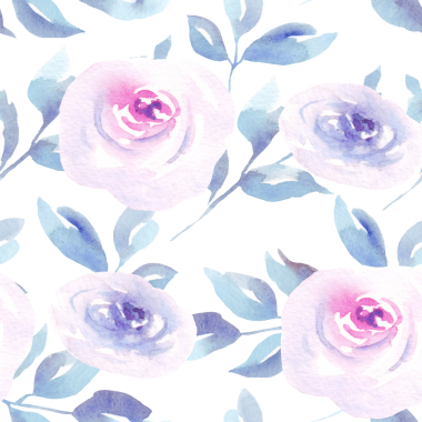 Çiçek desenleri suluboya güller ve yapraklarla