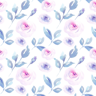 Çiçek desenleri suluboya güller ve yapraklarla