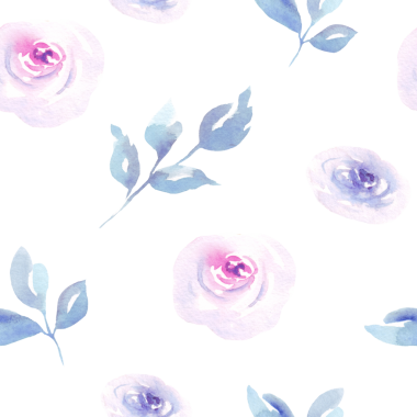 Çiçek desenleri suluboya güller ve yapraklarla