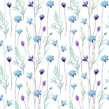 Suluboya çiçekli kusursuz çiçek deseni