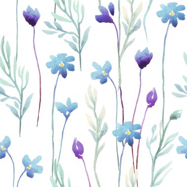 Suluboya çiçekli kusursuz çiçek deseni