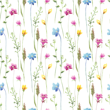 Suluboya çiçekli kusursuz çiçek deseni