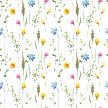 Suluboya çiçekli kusursuz çiçek deseni