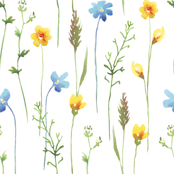 Suluboya çiçekli kusursuz çiçek deseni