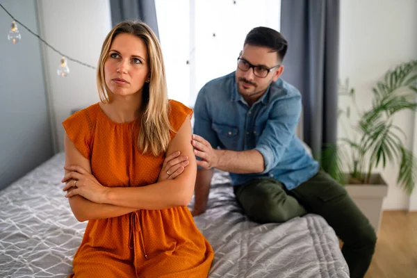 Have Problem Frustrated Young Couple Arguing Having Marriage Problems Divorce — Stock Photo, Image