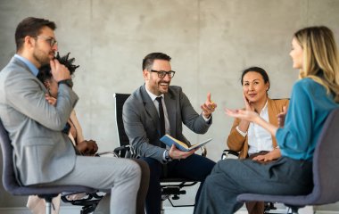 Support with group, therapy and mental health with hands and help, people together talking about problem and crisis. Psychology, healthcare and trust, respect and community in counseling for trauma