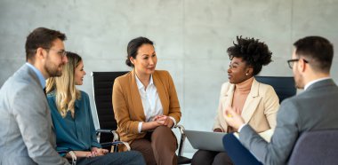Support with group, therapy and mental health with hands and help, people together talking about problem and crisis. Psychology, healthcare and trust, respect and community in counseling for trauma