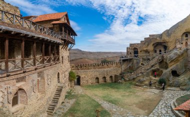 Gareji, Gürcistan - 22 Ekim: Doğu Gürcistan 'dan David Gareja' nın manastır kompleksinin manzarası