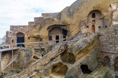 Doğu Georgia 'dan David Gareja' nın manastır kompleksinin manzarası. Seyahat