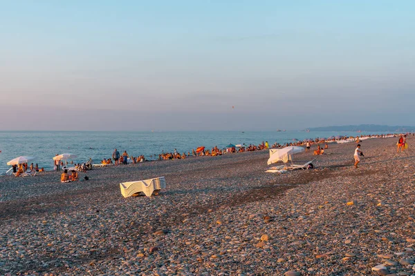 Batumi Georgien August 2022 Die Menschen Entspannen Sich Strand Von — Stockfoto