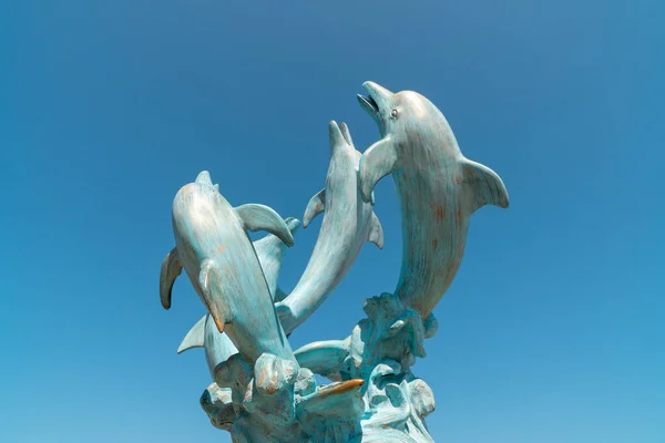 Batumi Georgia Agosto 2022 Statua Del Delfino Sulla Costa Batumi — Foto Stock
