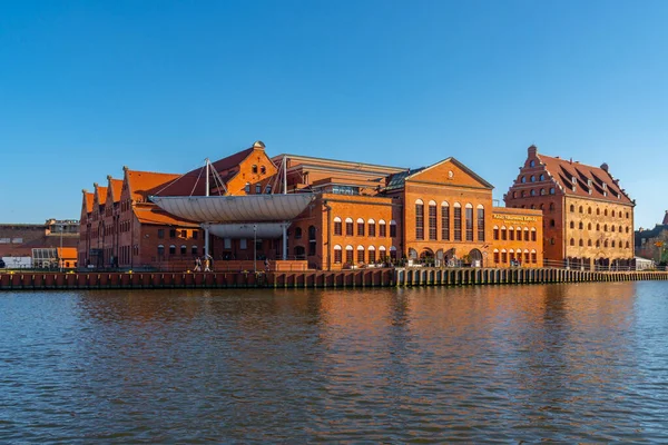 stock image Gdansk, Poland - 11 March, 2022: Beautiful Old town of Gdansk at Motlawa river. Travel