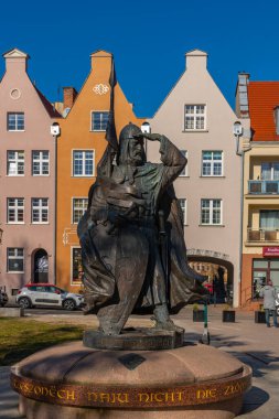 Gdansk, Poland - 12 March, 2022: Colorful medieval townhouses in gdansk, the most notable tourist attractions of the city