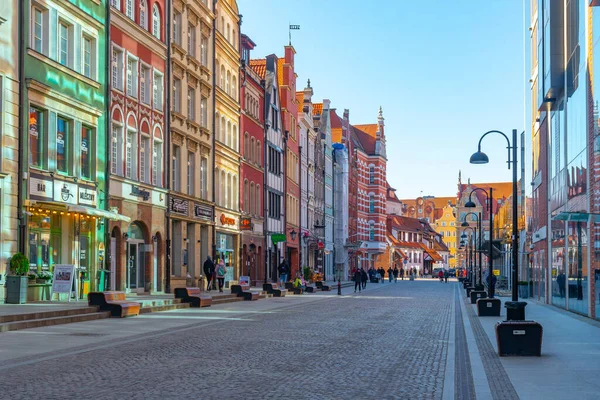 stock image Gdansk, Poland - 11 March, 2022: beautiful colorful houses on the old town in Gdansk. Travel