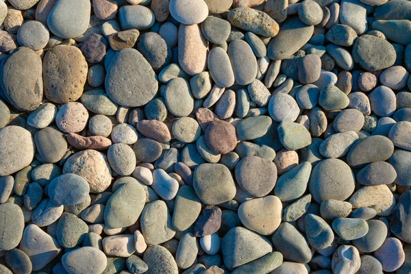 Close Rounded Polished Beach Rocks Texture — Stock Photo, Image