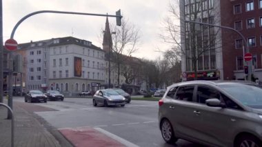 Dortmund, Germany - 05 January, 2023: Car traffic in the city of Dortmund. High quality 4k footage