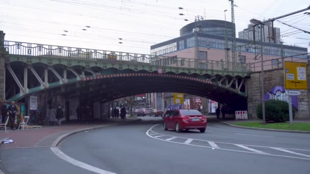 Dortmund Germany January 2023 Car Traffic City Dortmund Bridge High — Stock video