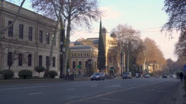 Tiflis, Gürcistan - 22 Şubat 2023: Rustaveli Bulvarı, Tiflis. Seyahat